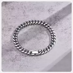 Vnox-pulsera de cadena cubana para hombre y mujer, brazalete de eslabones Curb de acero inoxidable sólido, joyería de 6/8/10/12mm en internet