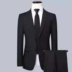 Image of Traje de negocios de Color sólido para hombre 2025, moda de alta calidad para banquete, boda, tendencia, novio, padrino individual 3/2/1
