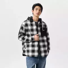 Semir prendas de vestir exteriores para hombre 2024 primavera nuevo Patchwork contraste Color a cuadros Top desmontable con capucha de moda - Eleganzie