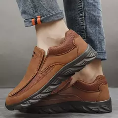 Zapatos informales de cuero para hombre, mocasines transpirables, zapatillas de deporte para hombre, calzado plano de cuero cómodo, zapatillas de deporte para hombre 2024 - Eleganzie