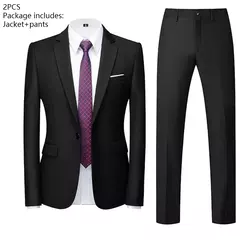 Traje de hombre Blazers para boda 3 piezas 2 conjuntos elegantes chaquetas de lujo de alta calidad chaleco pantalones 2024 abrigos formales traje clásico - online store