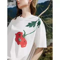 TOYOUTH-Camiseta de manga corta para mujer, jersey versátil con estampado de terciopelo Lyocell, primavera 2025 en internet