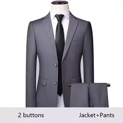 Traje de hombre para boda, 3 piezas, 2 conjuntos, Blazers, chaquetas elegantes, chaleco, pantalones, abrigos de negocios de lujo, Formal coreano de alta calidad 2024 - tienda en línea