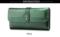 Bolsos de mano de cuero genuino para mujer a la moda Carteras de diseño de lujo Monederos largos brillantes 2022 Bolso de mano elegante para mujer - Eleganzie