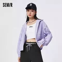 Semir-chaqueta con capucha para mujer, abrigo de gran tamaño, texturizado, Color contrastado, novedad de primavera 2023 - comprar en línea