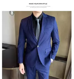 2023Boutique de gama alta nuevos hombres (traje + pantalones) vestido de fiesta de boda británico moda informal de negocios tendencia guapo conjunto de dos piezas - online store