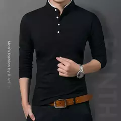 Camiseta polo de manga larga informal de negocios para hombre, camiseta transpirable cómoda de verano para ocasiones formales - buy online