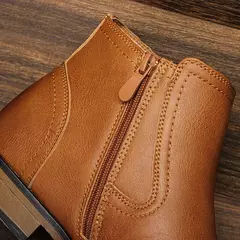 Imagen de Botas cómodas de cuero al tobillo para hombres Botas para hombres Marca de moda
