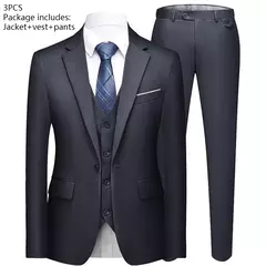 Traje de hombre Blazers para boda 3 piezas 2 conjuntos elegantes chaquetas de lujo de alta calidad chaleco pantalones 2024 abrigos formales traje clásico on internet