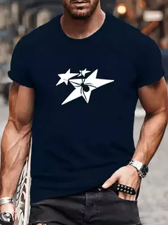 Camiseta estampada de cuello redondo de manga corta de verano para hombre, camiseta cómoda informal, camisetas para hombre, camisetas gráficas para hombre