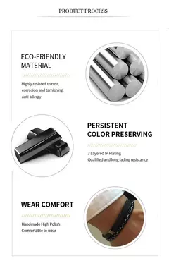 Vnox, pulseras de cuero genuino con líneas de coser únicas para hombres y mujeres, brazalete en capas con barra de acero inoxidable, Pulseira informal en internet