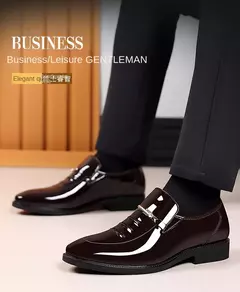 Zapatos de charol para hombre, zapatos de negocios, mocasines informales con punta estrecha, zapatos de lujo para fiesta y boda de talla grande - comprar en línea