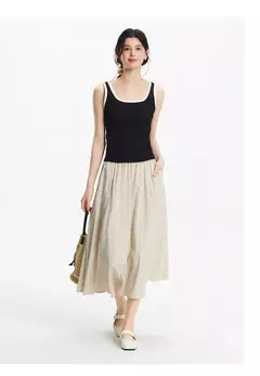 Semir chaleco mujer recortado cuello en U capas 2025 novedad de verano sensación fresca Top ajustado elegante para trajes elegantes - Eleganzie