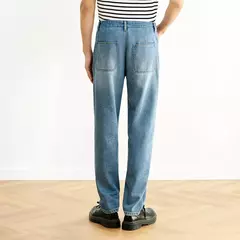 Image of Semir Jeans hombres Retro desgastado lavado sensación fresca pantalones cónicos 2025 nuevos pantalones largos de verano clásico versátil para ropa Casual