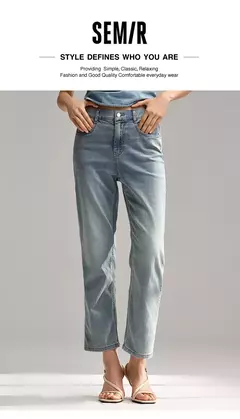 Semir Jeans Mujer Pantalones hasta el tobillo pequeños Verano 2024 Nueva versión Pantalones de pierna recta - comprar en línea