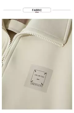 Amii-abrigo corto informal con cremallera para mujer, sudadera holgada de cuello alto, chaqueta deportiva de calle, Otoño, 2024, 12443222 - tienda en línea