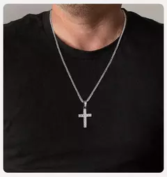 Imagen de Vnox Collares con colgante de cruz de fe para hombres y mujeres, cruz decorativa para espejo trasero de coche, Collar de collares cristianos de oración