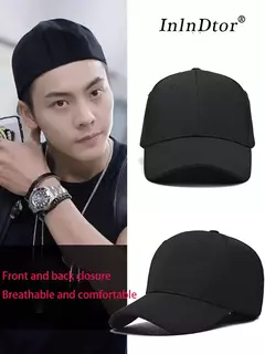 InlnDtor-gorra de béisbol con visera elástica para hombre, gorra de béisbol con espalda cerrada, estilo de las cuatro estaciones, versión coreana, cabeza calva, ocio al aire libre en internet