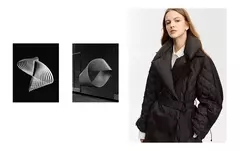 Imagen de AMII minimalista 2023 abrigos de invierno para mujer, chaquetas femeninas desmontables con cuello largo y cálido Simple y doble botonadura 12324016