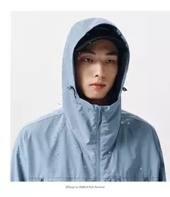 Image of Semir-Chaqueta de viento para hombre, abrigo holgado y cómodo con capucha, a prueba de tres capas, textura de moda, Primavera, 2024