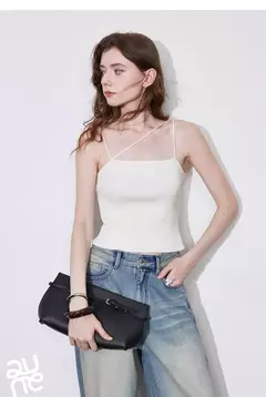 TOYOUTH-Chaleco para mujer, camisola de punto Sexy ajustada asimétrica, camisetas sin mangas, primavera 2025 - Eleganzie