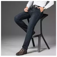 Pantalones de negocios clásicos de talla grande 28-46 para primavera y otoño, pantalones vaqueros informales a la moda de marca para hombre, pantalones vaqueros rectos elásticos - Eleganzie