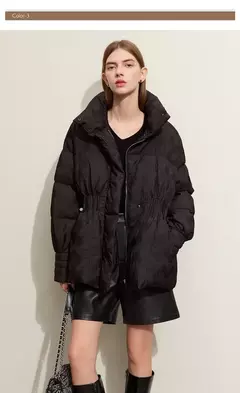 AMII-abrigo acolchado minimalista de plumón de pato para mujer, ropa de abrigo cálida con solapa y cuello levantado ligero, chaquetas nuevas de invierno 2025 12344052 - tienda en línea
