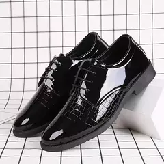 Zapatos de cuero para hombre, calzado Formal de negocios, a la moda, estilo coreano, informal, juvenil, versátil