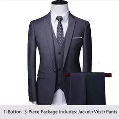Trajes de hombre, Blazers de boda, 3 piezas, 2 conjuntos elegantes, chaquetas de negocios de lujo de alta calidad, chaleco, pantalones, traje Formal coreano 2024 - online store