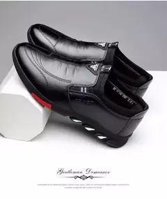 Zapatos de cuero para hombre 2024, zapatos de plataforma cómodos a la moda para hombre, zapatos ligeros sin cordones para exteriores, zapatos de cuero informales para hombre - Eleganzie