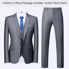 Trajes de hombre para boda, 2 piezas, 3 conjuntos, chaquetas, chaleco, pantalones, Blazers, abrigos formales elegantes, traje clásico completo 2024 de alta calidad - Eleganzie