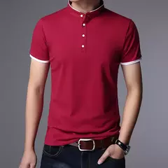 Polo informal de negocios para hombre, camiseta de manga corta, Top de algodón sólido cómodo y transpirable de verano - buy online