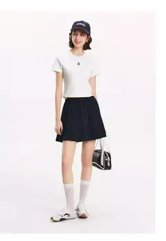 Semir-Camiseta de manga corta para mujer, Jersey recortado ajustado adelgazante, novedad de verano 2021, jersey bordado, bonito para todos los días y elegante - comprar en línea