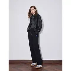 TOYOUTH-pantalones de chándal para mujer, pantalón vaquero con flores, cintura elástica, rectos, deportivos, informales, con plátano, otoño e invierno, 2024 en internet