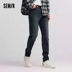 Semir Jeans Hombres Retro 2024 Invierno Nuevos pantalones de pierna delgados de lana cálidos y versátiles - Eleganzie