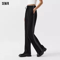 Semir pantalones casuales para mujer, pantalones largos perezosos, versátiles, primavera 2024, nuevos pantalones de pierna ancha adelgazantes y alargados de piernas - comprar en línea