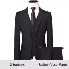 Traje de hombre para boda, 3 piezas, 2 conjuntos, Blazers, chaquetas elegantes, chaleco, pantalones, abrigos de negocios de lujo, Formal coreano de alta calidad 2024 en internet