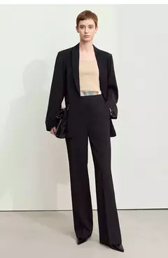 Amii-abrigo de sastre minimalista para mujer, chaqueta holgada de longitud media con cuello de solapa y estampado de retazos, para oficina, novedad de otoño, 2024, 12443016 - Eleganzie