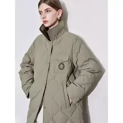 TOYOUTH-abrigo de plumas para mujer, abrigo largo medio grueso con cuello de piel nueva y botones de un solo pecho, invierno 2024 en internet