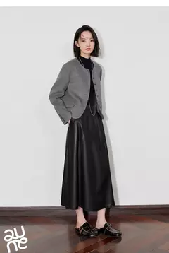 TOYOUTH-abrigo de lana para mujer, chaqueta de lana con botones y un solo pecho, manga larga, oveja, cuello redondo, color gris, otoño e invierno, 2024