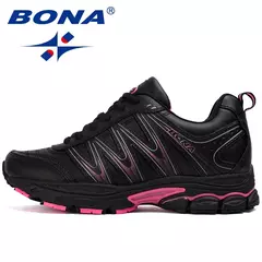 BONA, nuevo estilo novedoso, zapatos para correr para mujer, zapatos deportivos con cordones, zapatos deportivos para correr al aire libre, zapatos atléticos para caminar, zapatillas cómodas para mujer on internet
