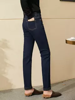 AMII Minimalism Jeans para mujer 2022 otoño pies delgados moda Casual todo-fósforo algodón ligero elástico pantalones hasta el tobillo 12260078 en internet