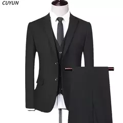 Trajes de hombre para boda, alta calidad, 3 piezas, conjunto elegante de 2 trajes, Blazers clásicos de lujo, chaquetas, chaleco, pantalones, ropa Formal 2024