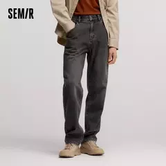 Semir-pantalones vaqueros holgados de pierna recta para hombre, pantalón Retro desgastado, a la moda, novedad de invierno, 2024