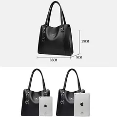Bolsos de mano informales de piel sintética de alta calidad de marca genuina, bolsos de lujo para mujer, bolsos de hombro de diseñador con asa superior para mujer
