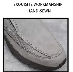 Imagen de Zapatos informales de cuero para hombre, mocasines transpirables, zapatillas de deporte para hombre, calzado plano de cuero cómodo, zapatillas de deporte para hombre 2024