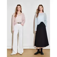 TOYOUTH-Camiseta de manga larga para mujer, Tops de punto con cuello redondo y manga larga romántica transparente, primavera 2025, 2025 - tienda en línea
