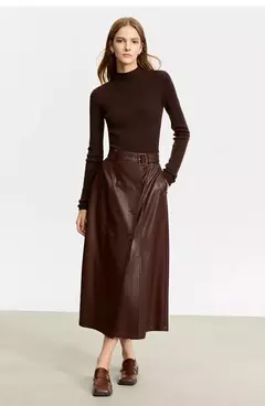 AMII suéter minimalista para mujer 2023 invierno nuevo Simple ajustado cuello alto elástico cálido sólido jerseys Mujer 12323075 - comprar en línea