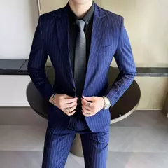2023Boutique de gama alta nuevos hombres (traje + pantalones) vestido de fiesta de boda británico moda informal de negocios tendencia guapo conjunto de dos piezas - Eleganzie