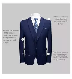 Traje elegante para hombre para boda, 3 piezas, 2 conjuntos, chaquetas, chaleco, pantalones, Blazers, abrigos formales de negocios para novio, disfraz 2025